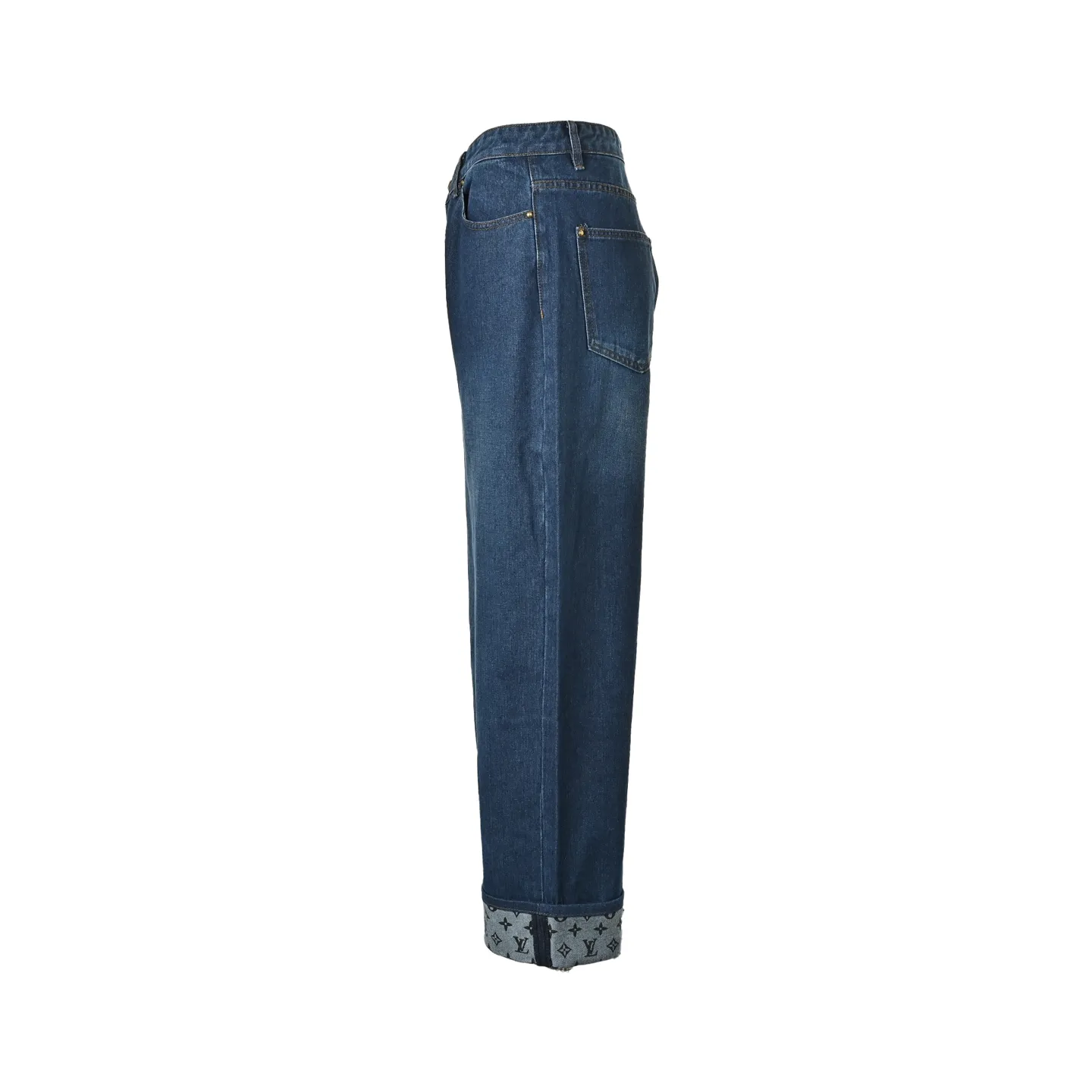 Louis Vuitton/Louis Vuitton MONOGRAM cuffed hem straight jeans